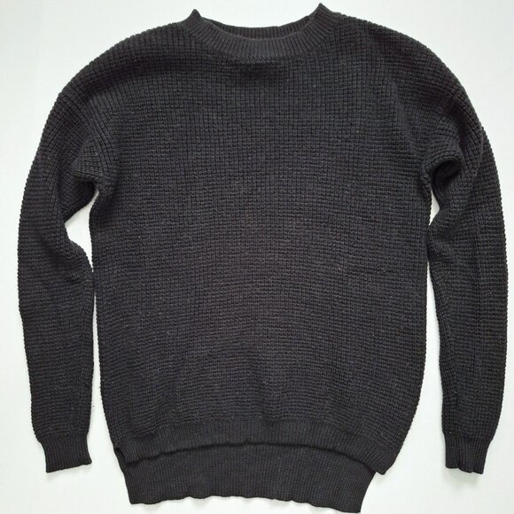 Wilfred Free Black Isabelli Merino Wool Crewneck Sweater - Picture 2 of 6